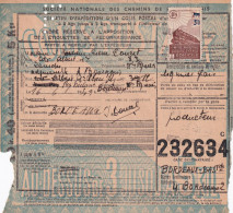 France Colis Postaux Sur Document - Covers & Documents