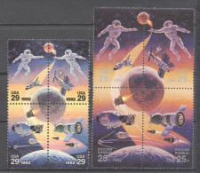 USA & RUSSIA 1992 Joint Issue Space Exploration, NASA & ROSCOSMOS, Satellite, Astronaut & Cosmonaut 8 MNH (*) VERY RARE - Other & Unclassified