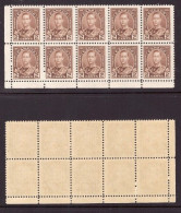 CANADA   Scott # 212** MINT NH Lower Left CORNER BLOCK OF 10 (CPB-105) - Hojas Bloque