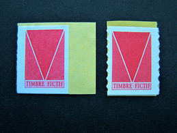 TIMBRE FICTIF ROUGE N° TF 1 ** ENTAME DROITE + ONDULEE DE CARNET VIGNETTE EXPERIMENTALE VIGNETTES EXPERIMENTALES TF1 - Proofs, Unissued, Experimental Vignettes