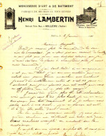 FACTURE.84.VAUCLUSE.BOLLENE.MENUISERIE D'ART & DE BATIMENT.HENRI LAMBERTIN BOULEVARD VICTOR HUGO. - Straßenhandel Und Kleingewerbe