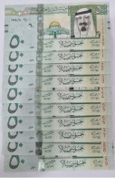Saudi Arabia 50 Riyals 2009 UNC P-34 B 10 Pieces Double Last Numbers From A Bundle 500 Riyals - Arabie Saoudite