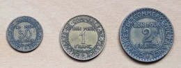3 PIÈCES: BON POUR 50 CENTIMES (1922) , 1 FRANC (1921) , 2 FRANCS (1923) - Sonstige & Ohne Zuordnung