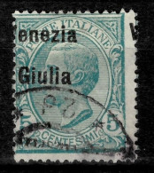 Italy 1918/19  5c Venezia Giulia Error Moved Overprint - Vénétie Julienne