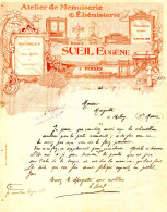 FACTURE.84.VAUCLUSE.PERNES.ATELIER DE MENUISERIE & EBENISTERIE.SUEIL EUGENE. - Straßenhandel Und Kleingewerbe