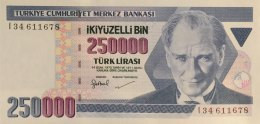 Turkey 250.000 Lirasi, P-211 (1998) - UNC - Turquie