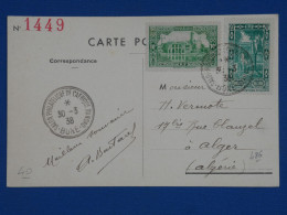 AY19  ALGERIE   BELLE  CARTE  1938  BONE A ALGER +1ER SALON+  AFFR. PLAISANT+ + - Storia Postale