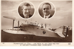 Nungesser Et Coli - Les Heros Du Raid 'Paris-New York' Et L'avion Marin P.Levasseur  - CPA - Airmen, Fliers