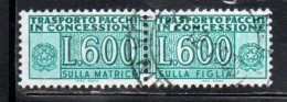 ITALIA REPUBBLICA ITALY REPUBLIC 1955 1981 PACCHI IN CONCESSIONE PARCEL POST STELLE STARS 1979 LIRE 600 USATO USED OBLIT - Pacchi In Concessione