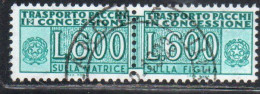 ITALIA REPUBBLICA ITALY REPUBLIC 1955 1981 PACCHI IN CONCESSIONE PARCEL POST STELLE STARS 1979 LIRE 600 USATO USED OBLIT - Pacchi In Concessione