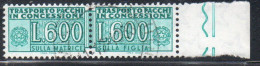 ITALIA REPUBBLICA ITALY REPUBLIC 1955 1981 PACCHI IN CONCESSIONE PARCEL POST STELLE STARS 1979 LIRE 600 USATO USED OBLIT - Colis-concession