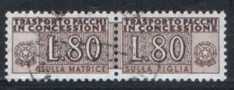 ITALIA REPUBBLICA ITALY REPUBLIC 1955 1981 PACCHI IN CONCESSIONE PARCEL POST STELLE STARS 1960 LIRE 80 USATO USED OBLIT - Colis-concession