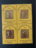 Guinée Guinea 2009 Mi. 6488 Bloc De 4 Block Of 4 Premier Timbre Italien First Italian Stamp On Stamp Gold Or Francobollo - Nuovi