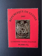 Guinée Guinea 2009 Mi. 6489 Premier Timbre Polonais First Polish Stamp On Stamp Gold Or Pierwszy Polski Znaczek - Briefmarken Auf Briefmarken