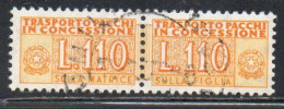 ITALIA REPUBBLICA ITALY REPUBLIC 1955 1981 PACCHI IN CONCESSIONE PARCEL POST STELLE STARS 1960 LIRE 110 USATO USED OBLIT - Pacchi In Concessione