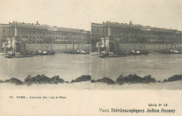 Stereographic Image ( Julien Damoy ) Postcard Italy Rome L'ancien Port Sur Le Tibre - Panteón