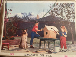 CALENDRIER ALMANACH DES POSTES  1961 / CHAT / CHIEN - Formato Grande : 1961-70
