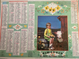 CALENDRIER ALMANACH DES POSTES  1961 / PETITE FERMIERE - Big : 1961-70