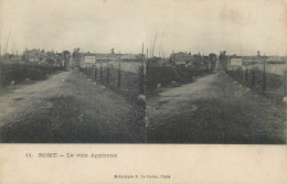 Stereographic Image ( Julien Damoy ) Postcard Italy Rome Via Appia - Panteón