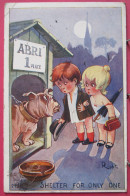 Humour - Abri 1 Place - Shelter For Only One - Enfants Et Chien - Illustrateur Right - 1918 - R/verso - Right