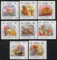 S. Vincent Bequia 1988, Explorers, Columbus, Magellan, Viking, Caboto, 8 Mint Imperf Progressive Proofs - Explorateurs