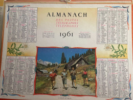 CALENDRIER ALMANACH DES POSTES  1961 / LA ROUTE EST BELLE - Grand Format : 1961-70