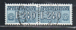 ITALIA REPUBBLICA ITALY REPUBLIC 1955 1981 PACCHI IN CONCESSIONE PARCEL POST STELLE STARS 1966 LIRE 240 USATO USED - Pacchi In Concessione