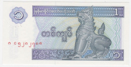 Myanmar P 69 - 1 Kyat 1996 Thick Paper - UNC - Myanmar