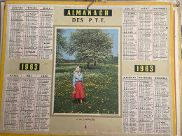 CALENDRIER ALMANACH DES POSTES  1963 / CAMPAGNE - Grand Format : 1961-70