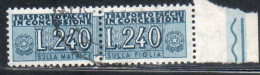 ITALIA REPUBBLICA ITALY REPUBLIC 1955 1981 PACCHI IN CONCESSIONE PARCEL POST STELLE STARS 1966 LIRE 240 USATO USED - Consigned Parcels