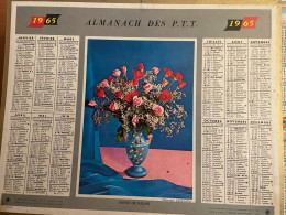 CALENDRIER ALMANACH DES POSTES  1965 / FLEURS - Tamaño Grande : 1961-70