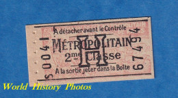 Ticket Ancien De Métro - PARIS - Métropolitain - H - S 004 I - 2e Classe - 67494 - Europa