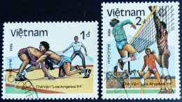 Viet Nam 1984 Sport Jeux Olympiques Olympic Games Lutte Volleyball Yvert 567C 567D O Used - Ringen