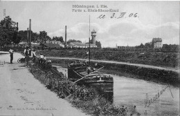 HUNINGEN .i. Els.Partie A. Rhein-Rhone-Kanal. Verlag Von Weber Huningen .1906 - Huningue