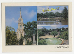 {86611} 40 Landes Hagetmau , Multivues ; Eglise Gothique , Lac D' Halco , Mairie Troglodyte Et Les Jardins De Turré - Hagetmau