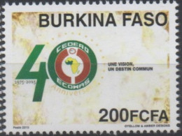 Burkina Faso 2015 Emission Commune Joint Issue CEDEAO ECOWAS 40 Ans 40 Years - Burkina Faso (1984-...)