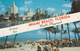 CARTOLINA  MIAMI BEACH,FLORIDA,STATI UNITI-WORLD'S PLAYGROUND-FABULOS OCEAN FRONT HOTELS-VIAGGIATA 1972 - Miami Beach