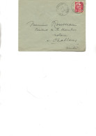 LETTRE AFFRANCHIE N° 813 -OBLITERATION CAD CHAMP ST PERE - VENDEE 1949 - Manual Postmarks