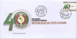 Côte D'Ivoire Ivory Coast 2015 Scarce FDC Premier Jour Emission Commune Joint Issue CEDEAO ECOWAS 40 Ans 40 Years - Ivory Coast (1960-...)