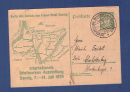 Danzig Postkarte - Ganzsache P 46 - Internationale Briefmarken Ausstellung Danzig 11.7.29 (1YQ-718) - Entiers Postaux