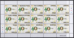 ULTRA RARE Feuille 15 Pays 15 Countries Sheet 15 Länder 2015 Emission Commune Joint Issue CEDEAO ECOWAS 40 Ans 40 Years - Nigeria (1961-...)