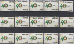 2015 Joint Issue Emission Commune CEDEAO ECOWAS 40 Years ALL 15 Countries MNH Benin Senegal Togo Nigeria Burkina Guine - Nigeria (1961-...)