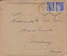 Lettre Obl. Eckbolsheim (T220) Le 21/3/40 (Tarif Du 1/12/39) Sur N° 368 90c Paix + 10c Mercure - 1932-39 Paix