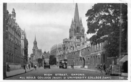 ANGLETERRE - Oxford - High Street - All Souls College ( Right ) - University College ( Left )  - Carte Postale Ancienne - Autres & Non Classés