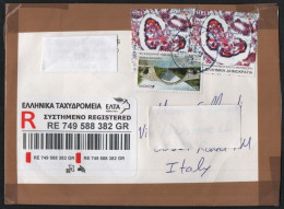 GREECE 2018 - REGISTERED ENVELOPE - EUROPA: BRIDGE / SCIENCE AND ART THROUGH THE MICROSOPE - Lettres & Documents