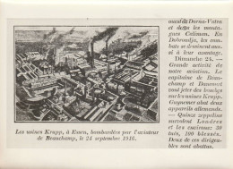 LES USINES KRUPP A ESSEN BOMBARDEES PAR L'AVIATEUR DE BEAUCHAMPS LE 24/09/1916 RARE - Documents