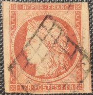 Cérès  N° 6B  (carmin-brun) Avec Oblitération Grille De 1948 Avec Deux Voisins, Signé SCHELLER  TB - 1849-1850 Ceres