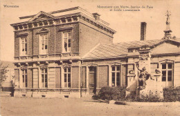 BELGIQUE - WAREMME - Monument Aux Morts - Justice De Paix Et Ecole Communale - Carte Postale Ancienne - Andere & Zonder Classificatie