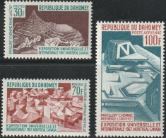 THEMATIC MONTREAL INTERNATIONAL EXHIBITION   - 3v+BF   -  DAHOMEY - 1967 – Montreal (Kanada)