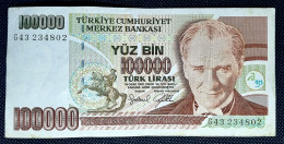 BILLETE TURQUIA 100000 LIRAS TURCAS 1997 INFLACION EBC+ P-206a.1 - Turquie